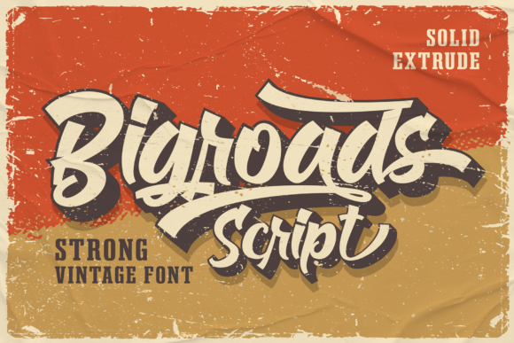 Bigroads Script: A Retro Layered Bold Typeface for Creative Impact